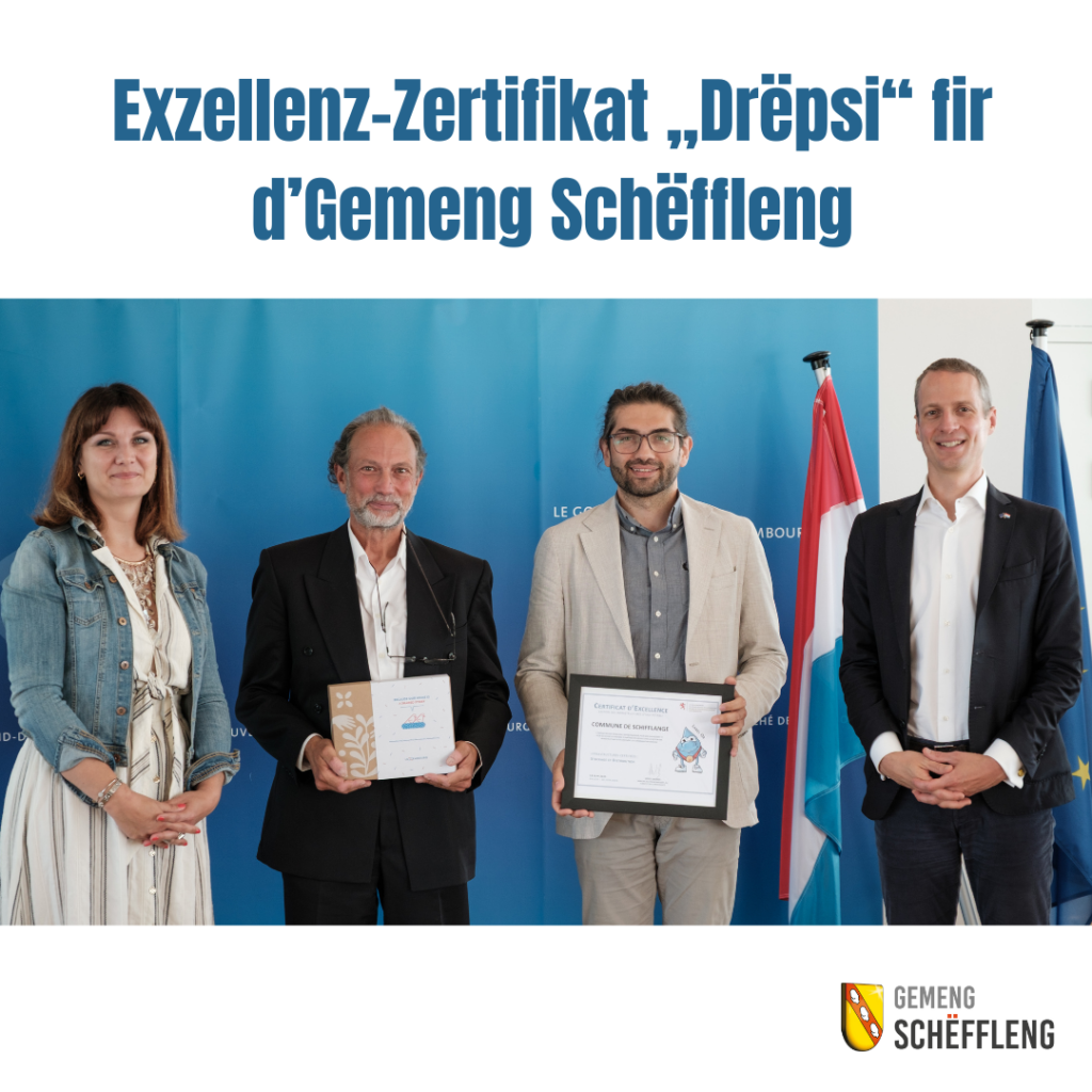 Exzellenz-Zertifikat Drëpsi fir Schëffleng