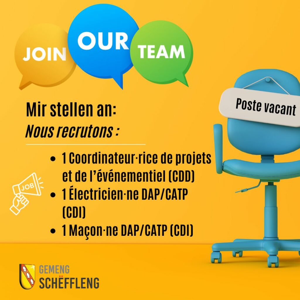 Mir stellen an · Nous recrutons !