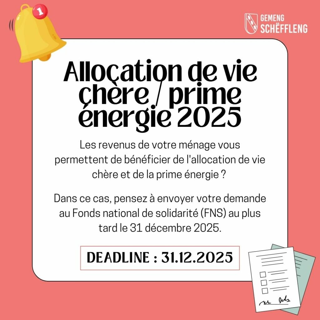 Gromperegeld · Allocation de vie chère / prime énergie