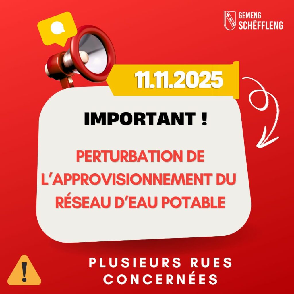 Perturbation de l’approvisionnement du réseau d’eau potable