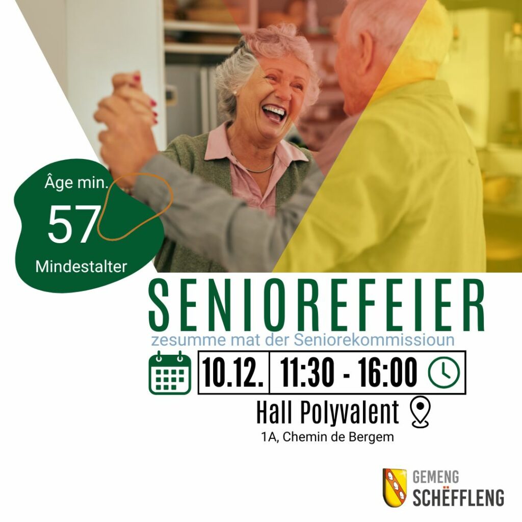 Seniorefeier – Mëllt Iech bis den 28.11 un