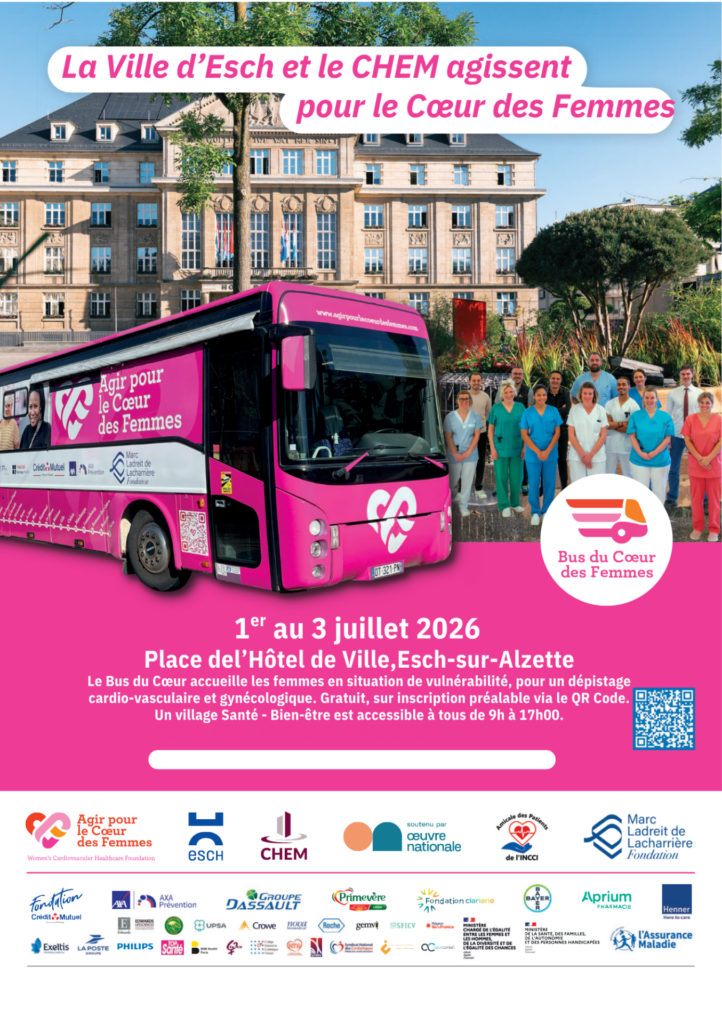 Bus du Cœur des Femmes – Dépistage cardiovasculaire et gynécologique gratuit (Esch)