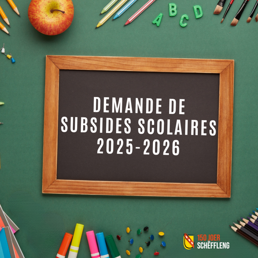 Demande de subsides scolaires pour l&rsquo;année 2025-2026