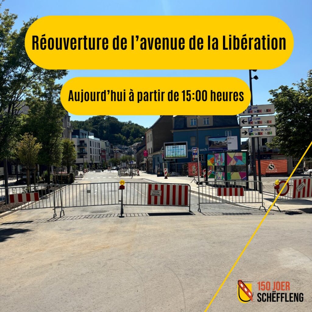 À partir de 15:00 heures – réouverture de l’avenue de la Libération