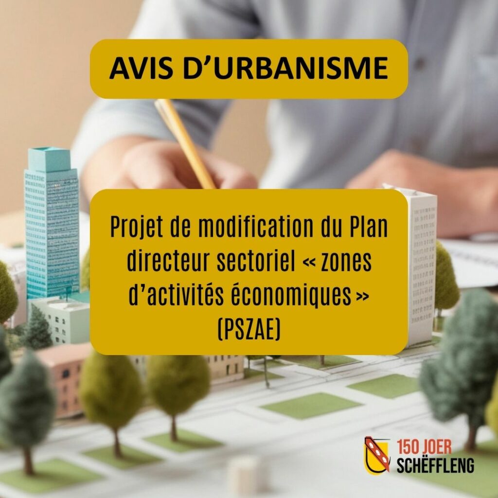 Avis d’Urbanismus – Projet de modification vum Plan directeur sectoriel « zones d’activités économiques » (PSZAE)